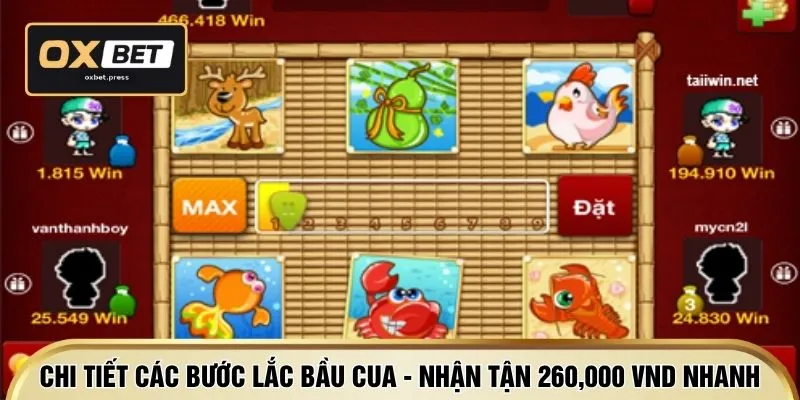 Chi tiết các bước lắc bầu cua - nhận tận 260,000 VND nhanh